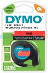 Картридж с прочной лентой для принтера DYMO LetraTag, пластик, черный шрифт, 12 мм х 4 м, блистер Красный, (10 шт/уп) (DYMO91223)