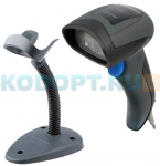 Ручной 2D сканер штрих-кода Datalogic QUICKSCAN QD2430 QD2430-BKK1S USB, черный + подставка